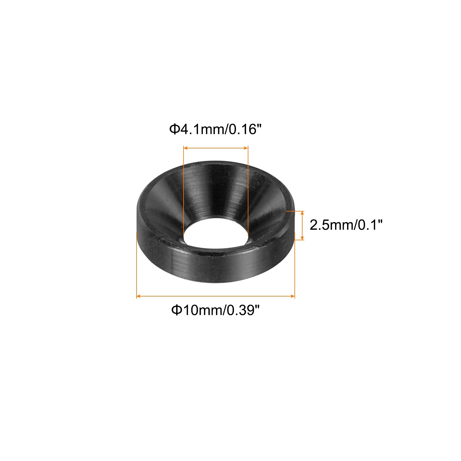 60pcs M4 Counterbore Washers, 10mm/0.39inch Aluminum Alloy for RC, Black gallery