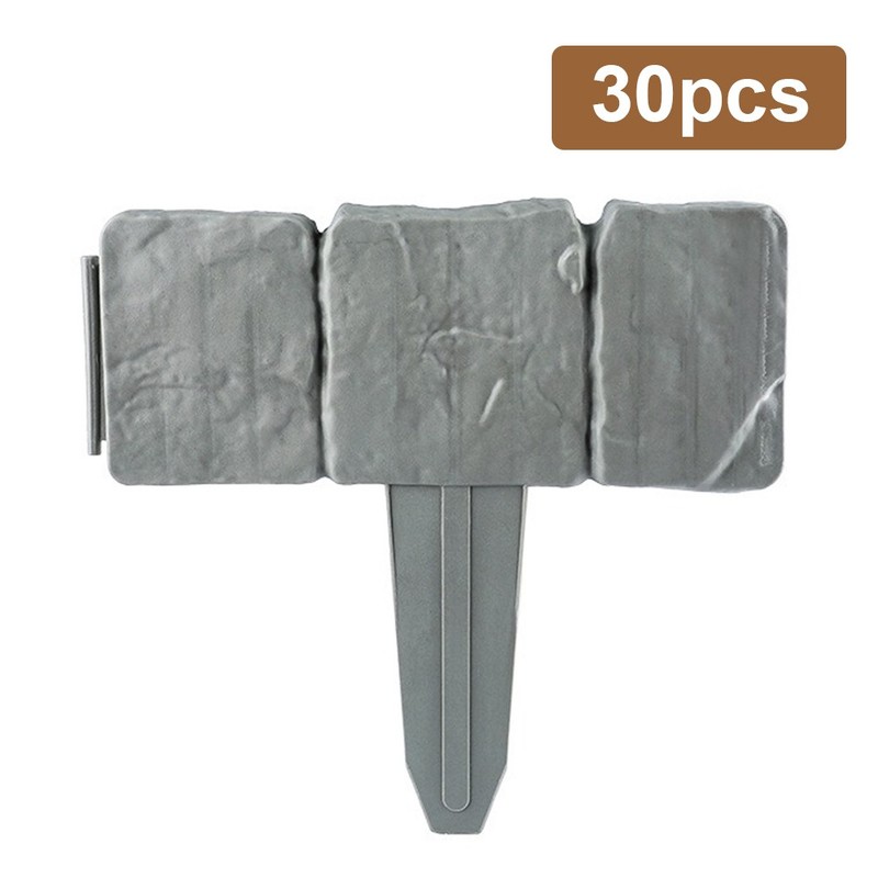 Garden Edging Border Imitation Stone Fence Partition Fence Garden Decor (30pcs) gallery