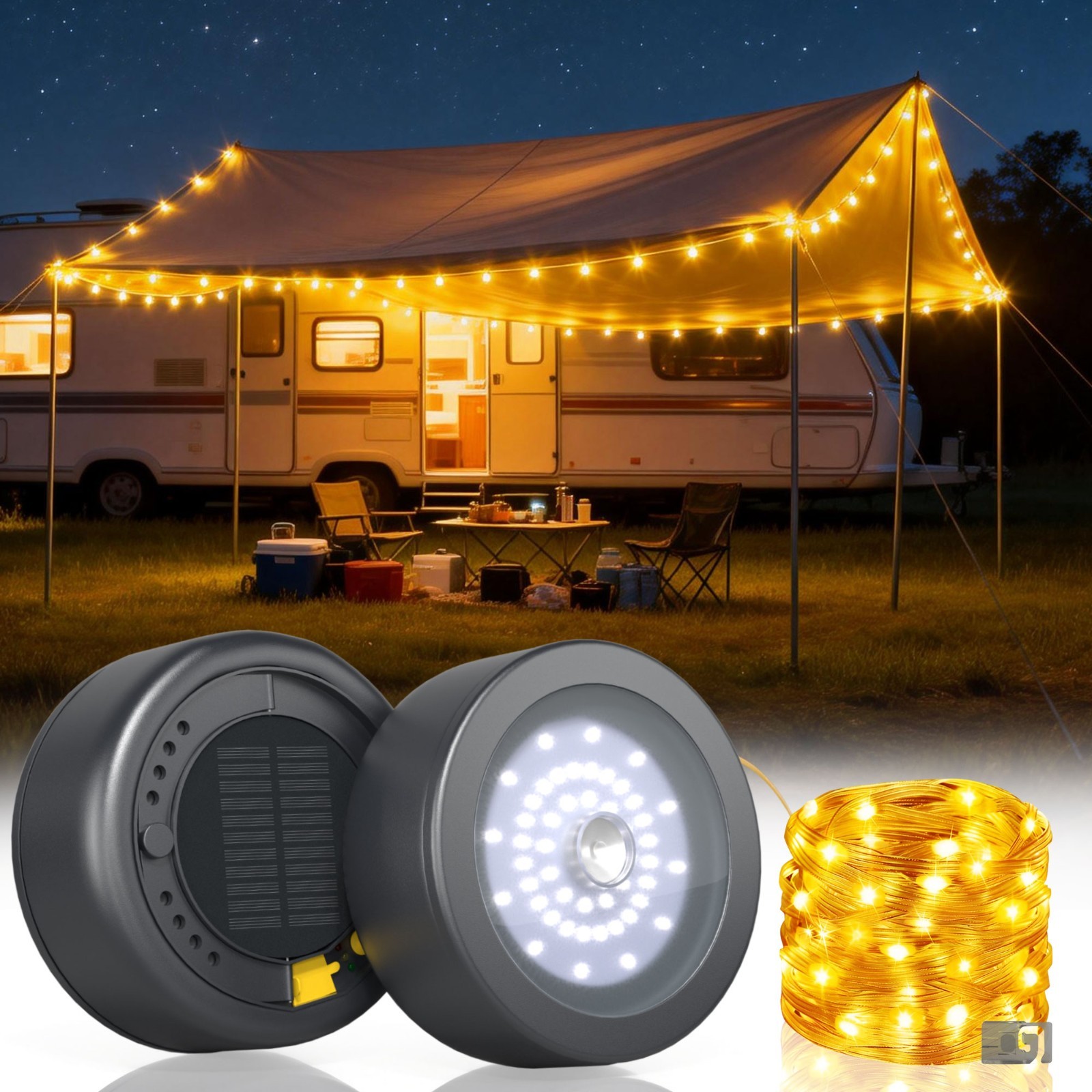 5200 mAh Solar Camping String Light, Portable Warm White Fairy String Lights gallery
