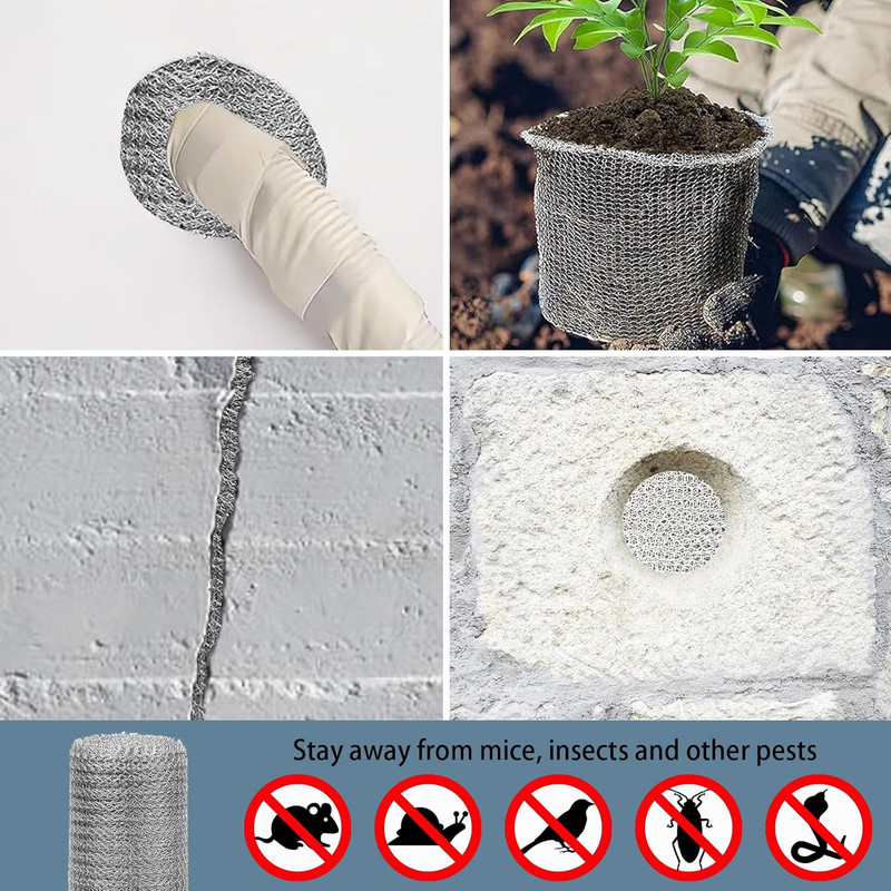 Wire Mesh for Mice Control 5"×32FT, Stainless Steel Mesh Gap Blocker, Hole Fill gallery