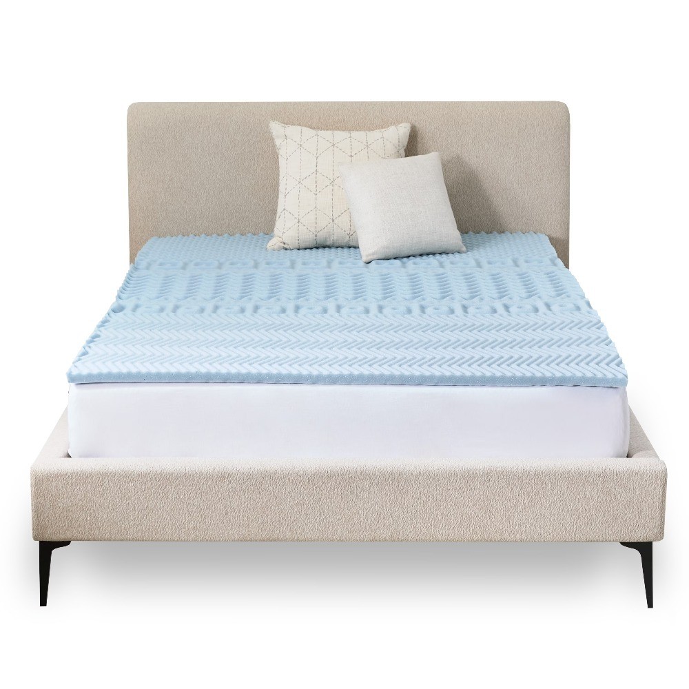 Reversible Memory Foam Mattress Topper Twin XL 7-Zone Support 1.5 Inch Cooling gallery