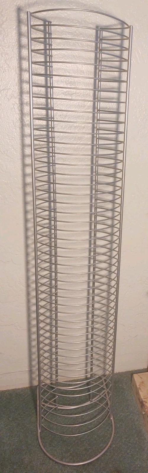 Wire DVD / Game Tower Storage Holds 50 DVD 42 Single 4 Doubles 41" Silver Metal gallery
