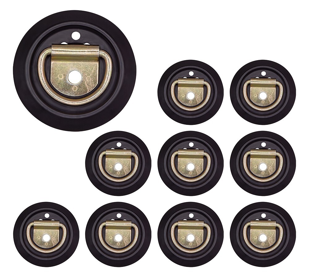 10Pk Flush Mount Recessed Anchor D-Ring Tie-Downs w/ Pan Fitting 1000 lbs WLL gallery