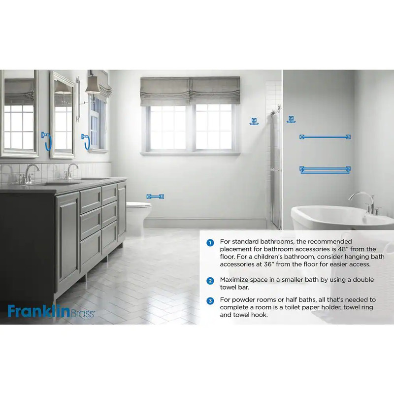 Replacement Durable Bath Towel Bar 24 Inch White Color Bathroom Decor Renovation gallery