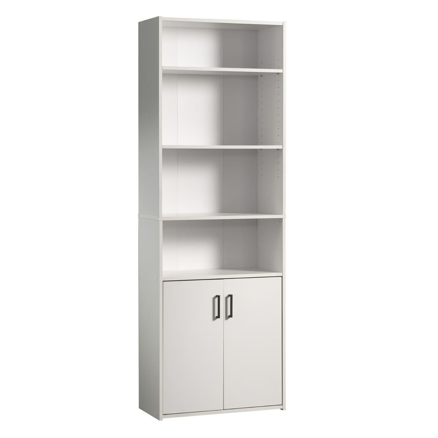 Mainstays 5-Shelf Bookcase with Doors, Adjustable Storage Cabinet, Multicolor gallery