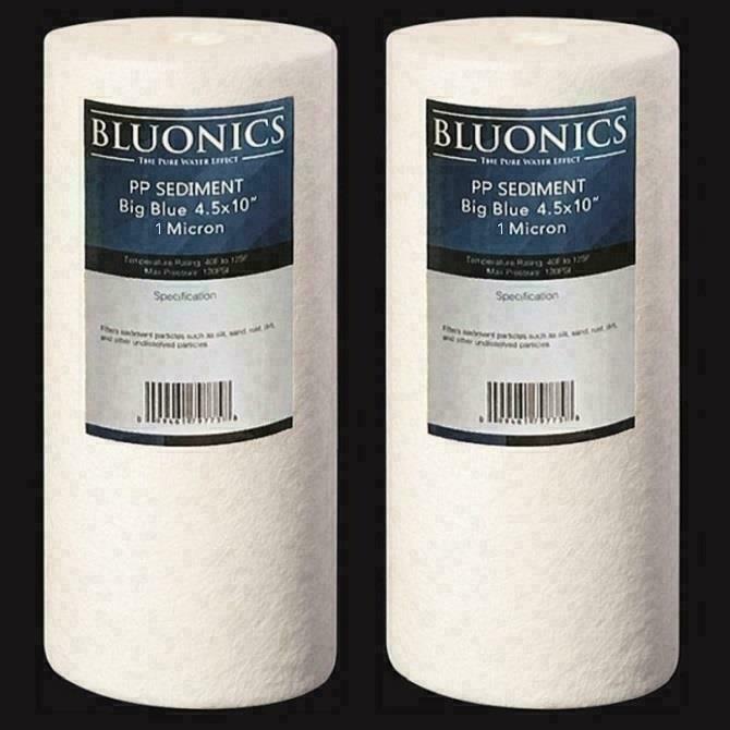Bluonics 2 Sediment Whole House Water Filters (1 Micron) 4.5" x 10" Cartridges> gallery