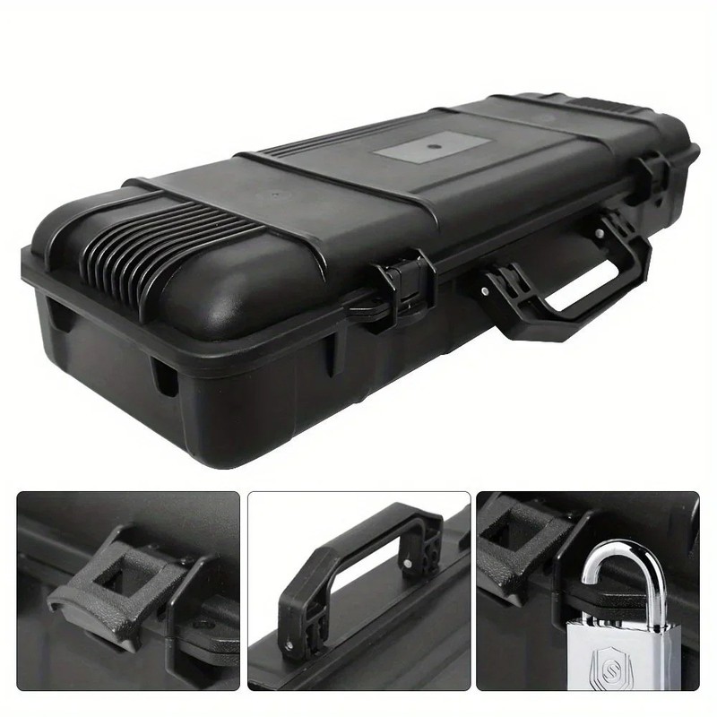 6 Sizes Black Hard Shell PP Toolbox Shockproof Portable Tool Storage Case gallery