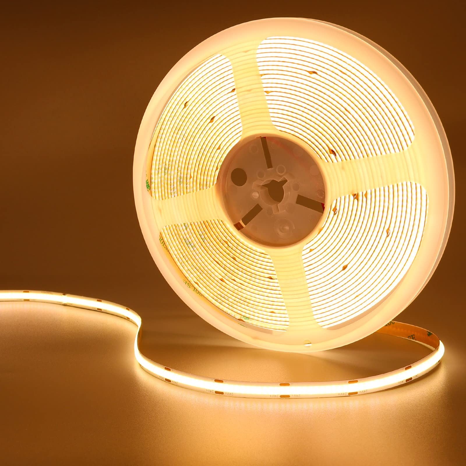 32.8ft(10M) 24V COB LED Strip Light Warm White 3000K 3840LEDs CRI 93+ 6800lm ... gallery