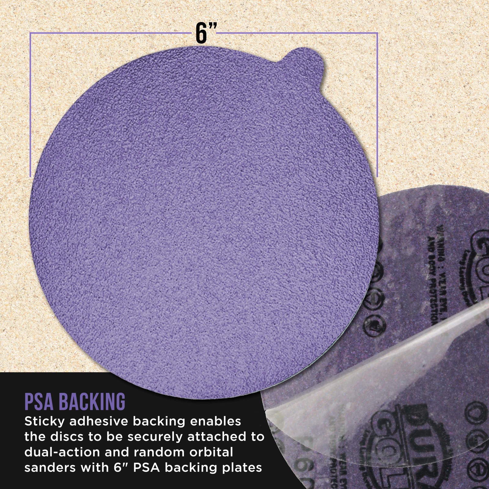 40 Grit 6" PSA Ceramic Sanding Discs, Box of 25 - Self Adhesive Sandpaper gallery