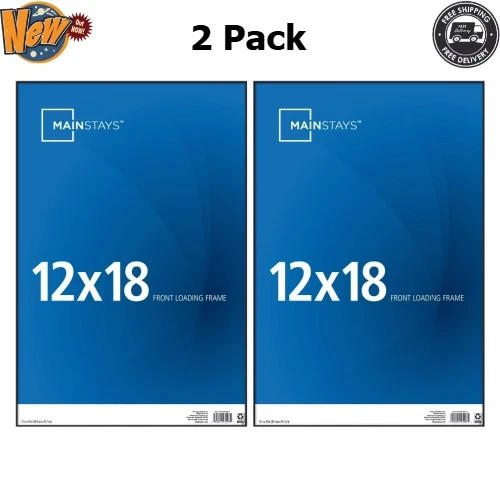 12x18 Front Loading Wall Picture Frame Versatile Display Tabletop Black 2 Pack