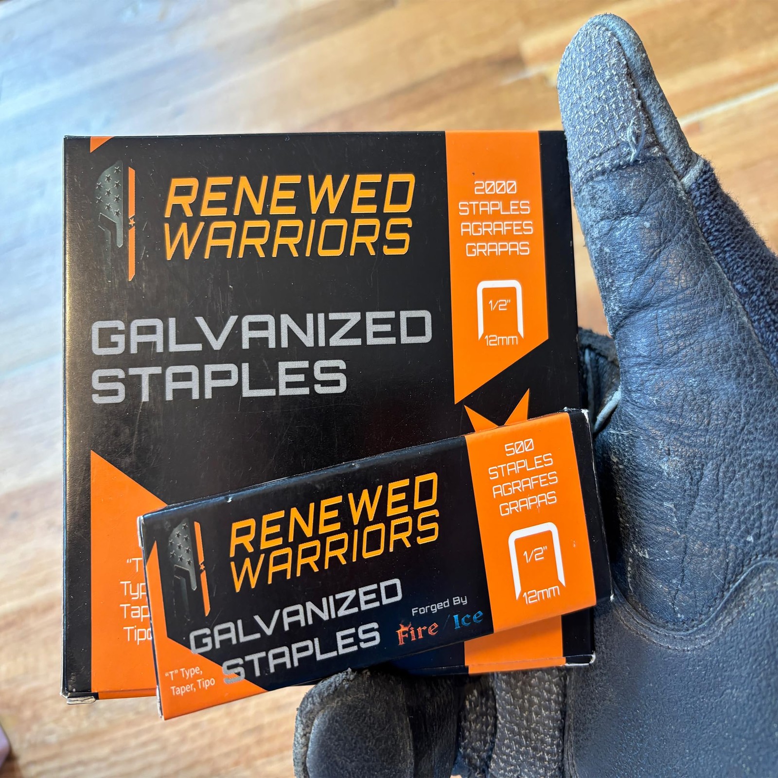 Renewed Warriors T50 Galvanized Staples - Heavy T/50 Type - 3/8" Leg, silver gallery
