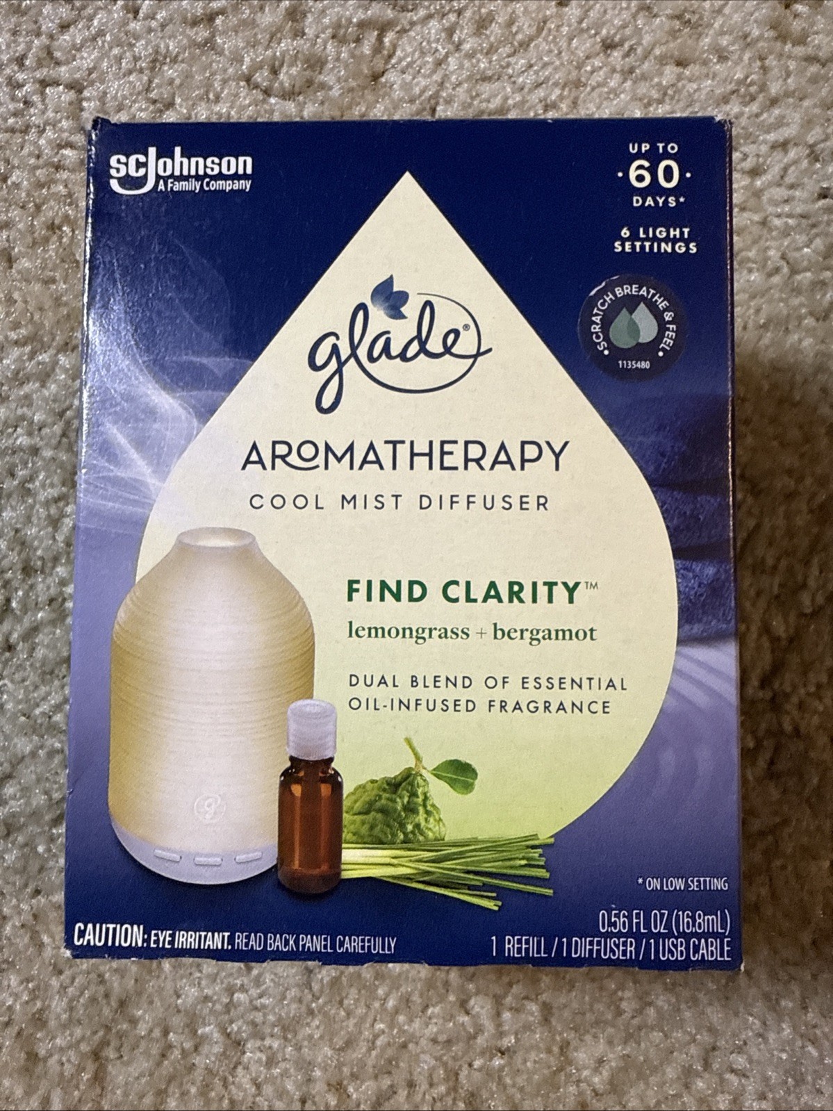 Glade Aromatherapy Essential Oil Diffuser Find Clarity Bergamot & Lemongrass gallery