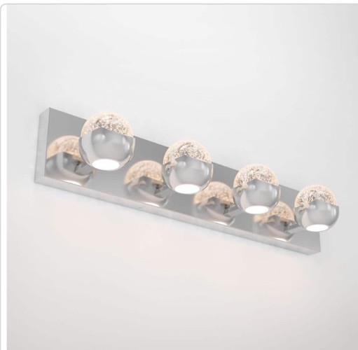 Artika Oracle 27 in. 4-Light CCT LED Chrome Bathroom Vanity Light w/Bubble Glass gallery