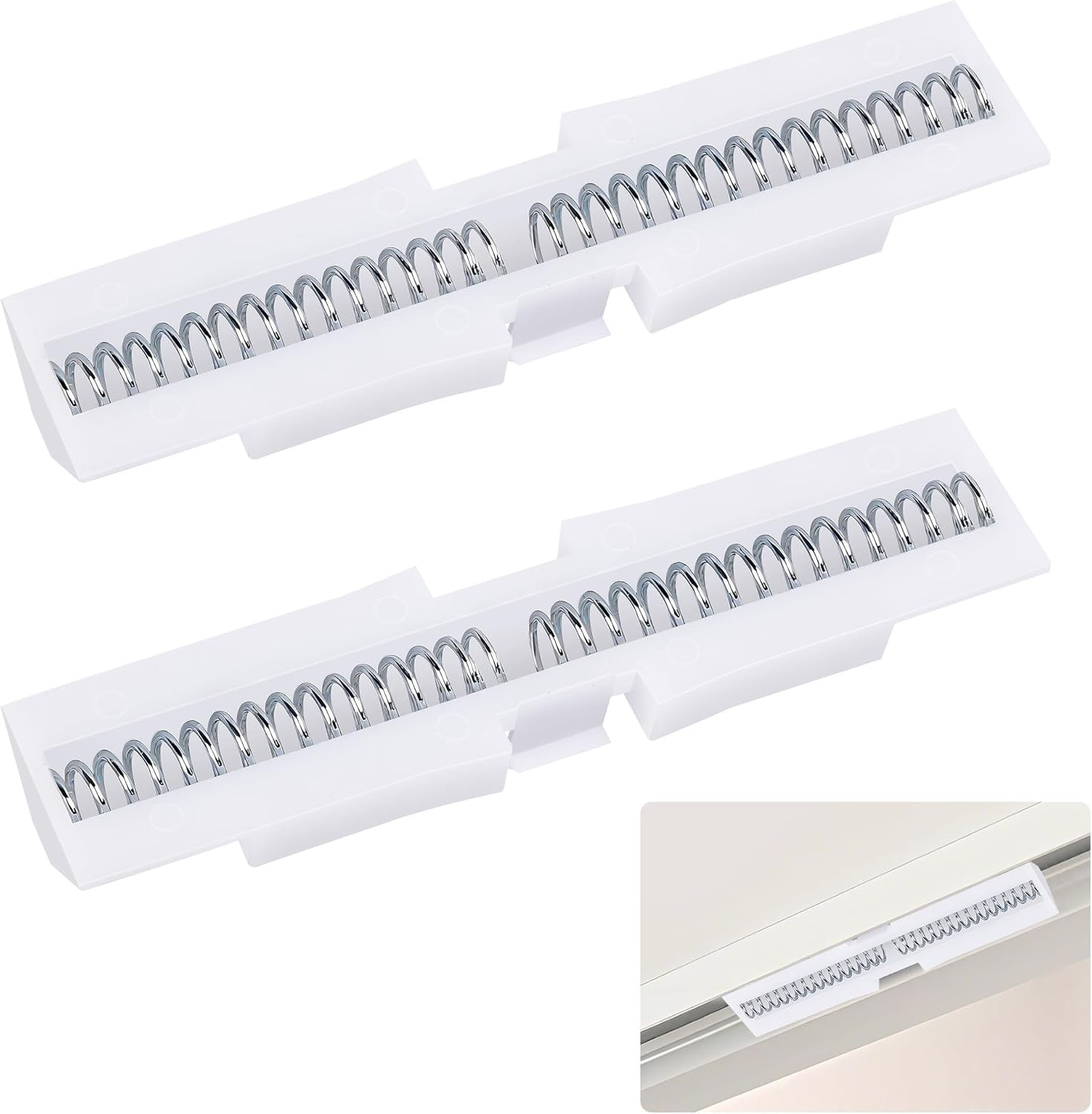 2 Pcs Bi-Fold Door Slide Guide, White ABS Top Mount Closet Door Track Protectors gallery