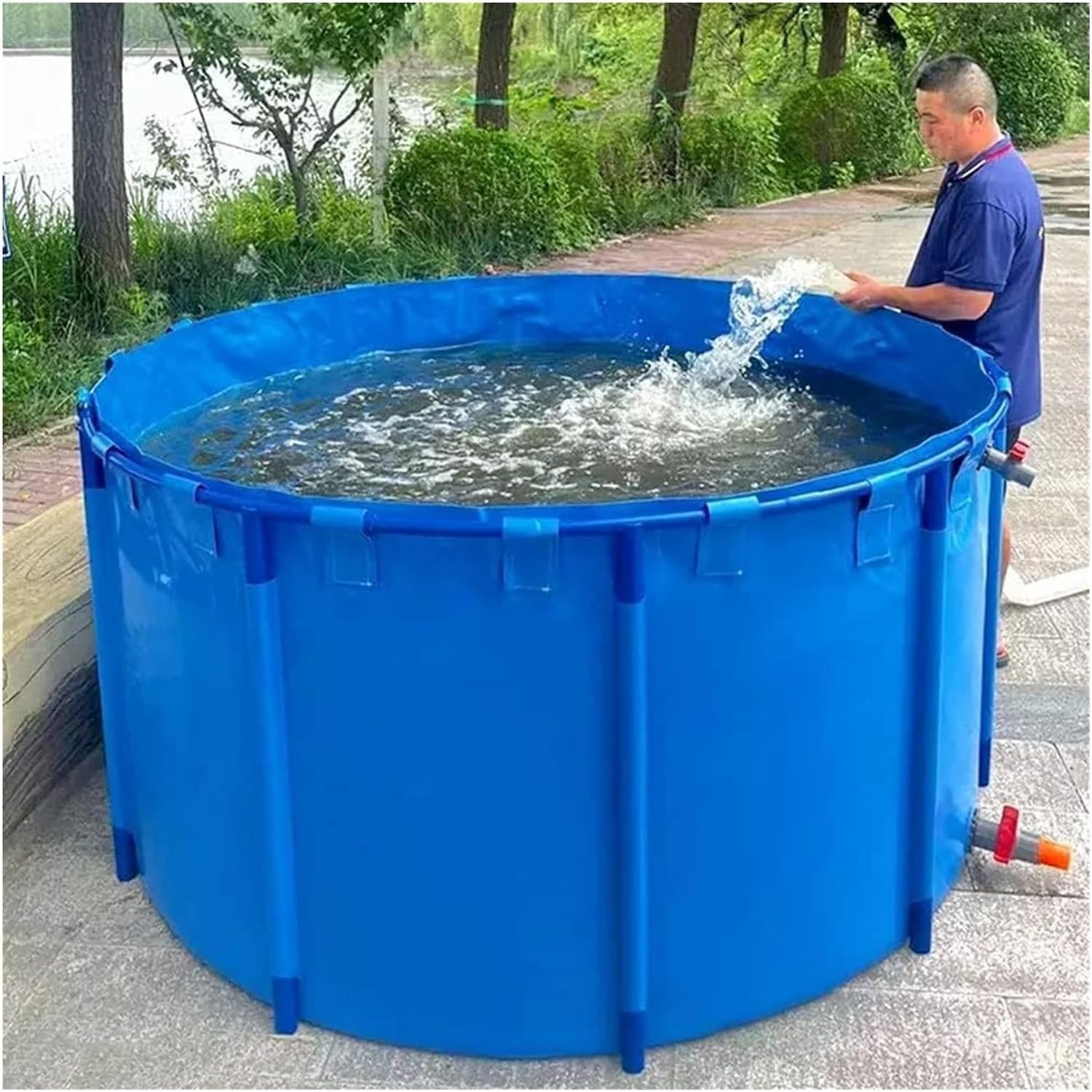 Large Collapsible Canvas Stock Tank Pond - above Ground Fish Pond for Aquaponics gallery