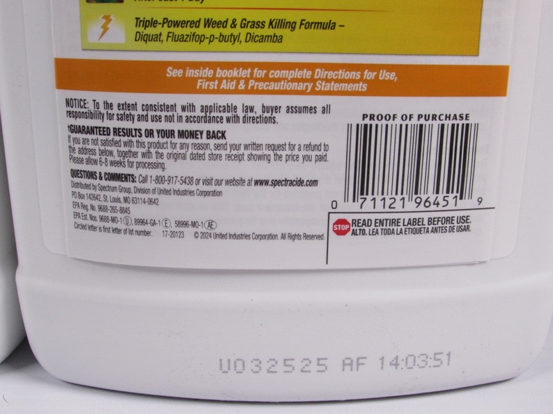 2 Pack Spectracide Weed & Grass Killer, 64 Fl Oz Each Concentrate TWO BOTTLES gallery
