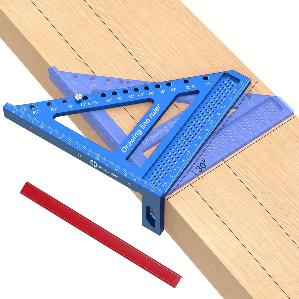 Housolution 8.5Inch 3D 6-in-1 Carpenter Square (1/16" Precision), 0-90° Alumi...