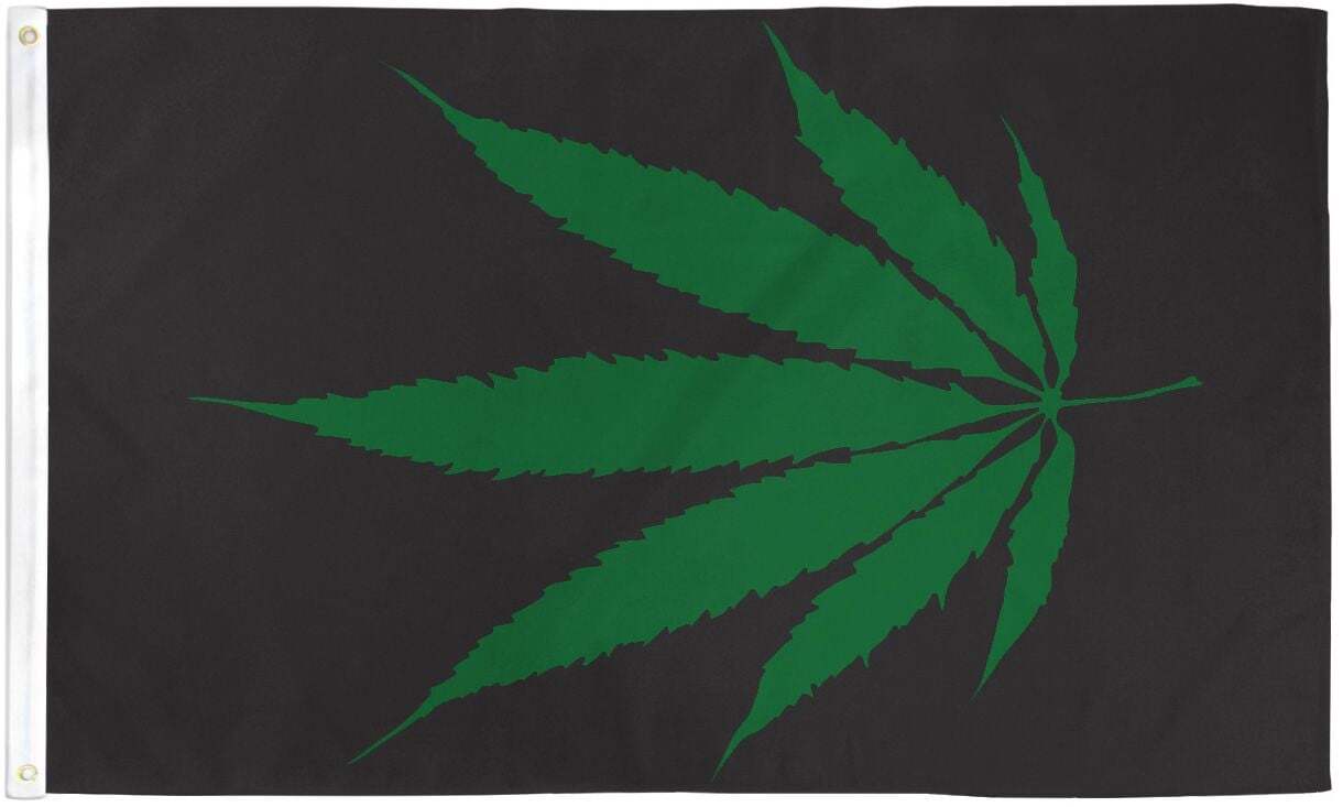 "PLAIN LEAF" vertical flag 3x5ft polyester banner sign marijuana mj pot cannabis gallery