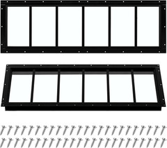 2 Pack 10” x 35” Black Flush Mount Shed Windows with Tempered Glass