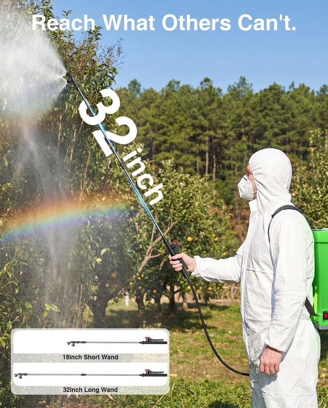 Seesii Backpack Sprayer for Lawn & Garden 0-100 PSI Electric Sprayer 5-Gallon gallery