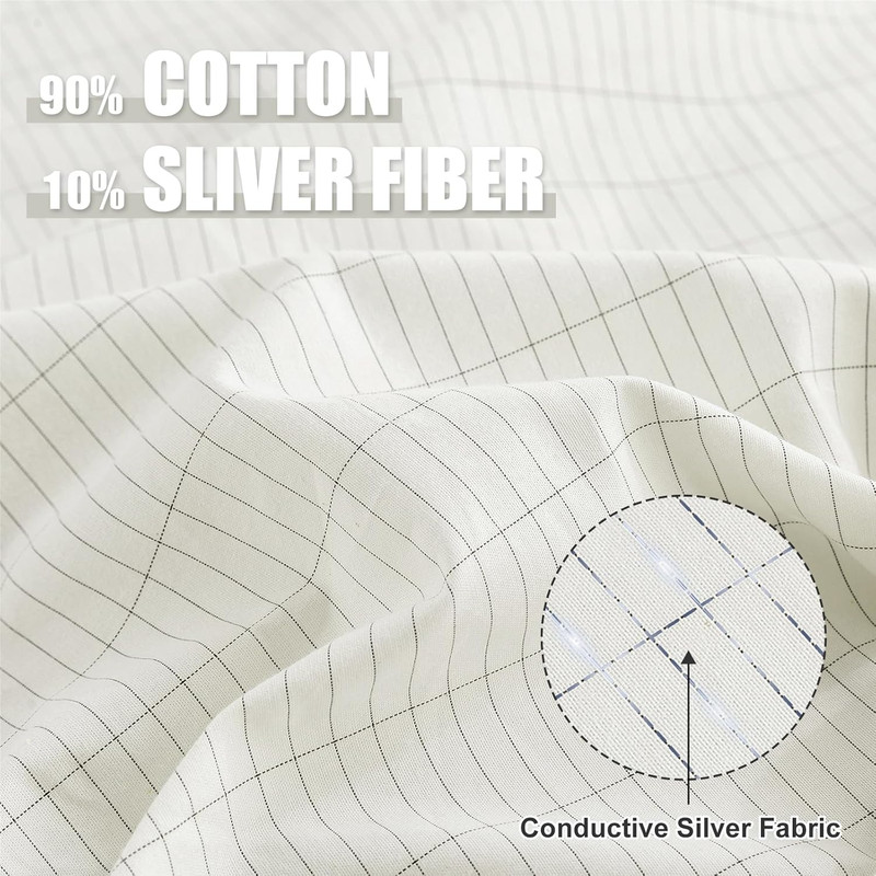 King Grounding Sheets with Deep Pockets - Cotton & Silver Fiber for Better Sleep gallery