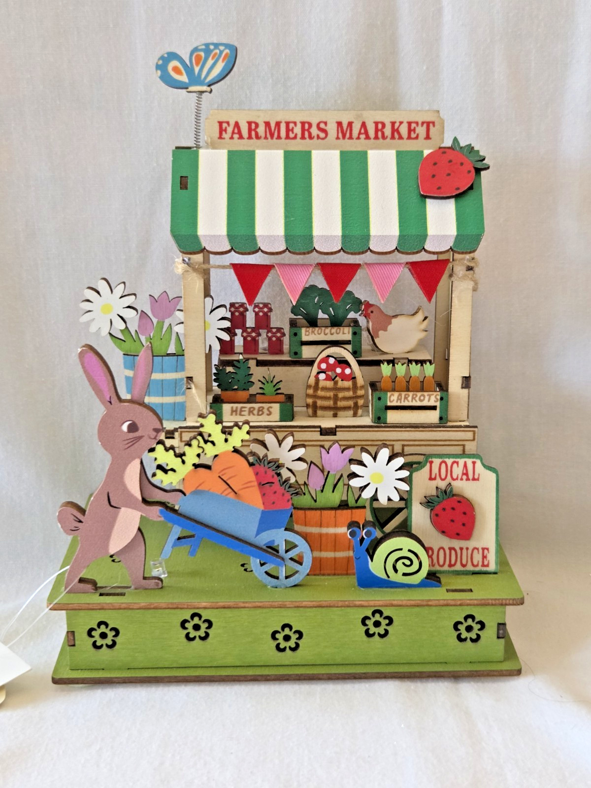 World Market Easter Light-Up LED FARMER'S MARKET STALL, 7.5"x6"x4" NEW gallery