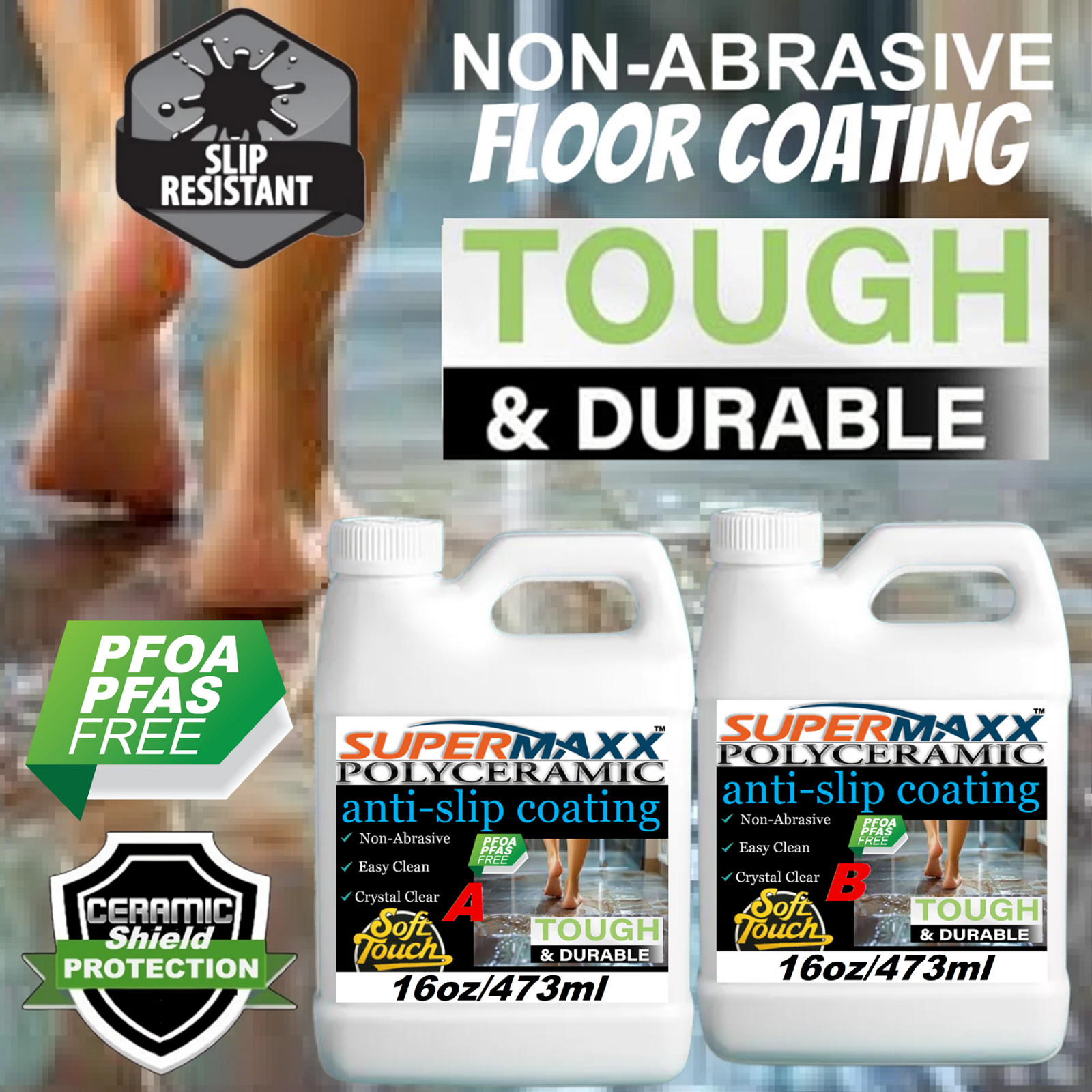 ANTI-SLIP CLEAR COATING FOR CERAMIC TILES PORCELAIN STONE MARBLE NON ABRASIVE gallery