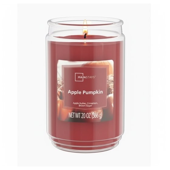 Mainstays Apple Pumpkin Scented Single-Wick Large Glass Jar Candle, 20 oz gallery