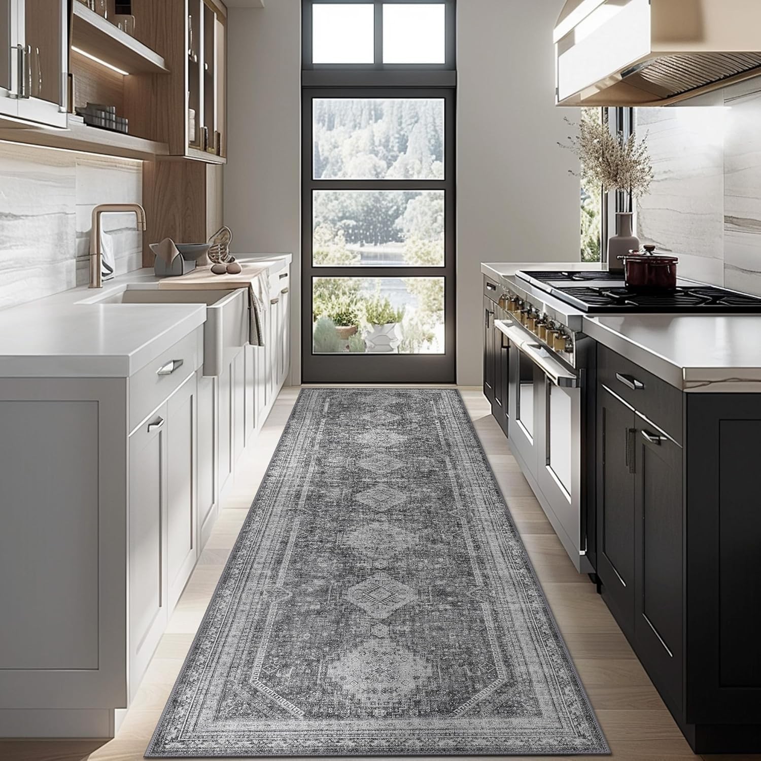 Area Rugs 2x12, Non Slip Hallway Runner Rug, Machine Washable Low Pile Retro ... gallery