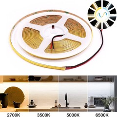 CCT Tunable COB LED Strip Light 608leds/m 2700k to 6500k Dimmable – 5mm 8mm 10mm