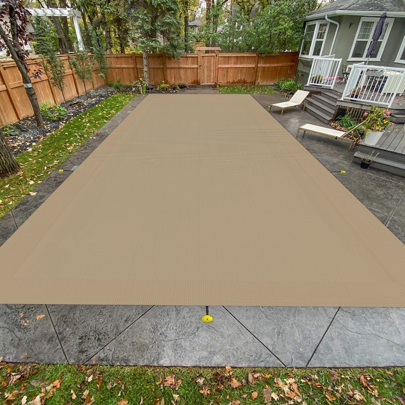 Rectangle Winter Pool Cover Sand Heavy Duty Safety for Inground Swimming Pool gallery