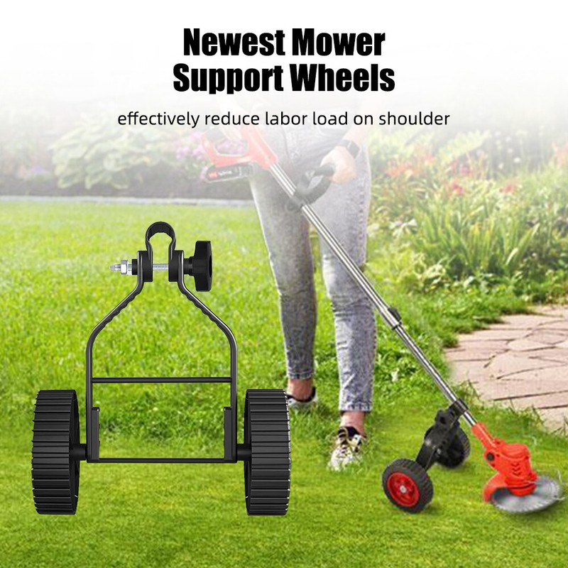 Universal Grass Rope Trimmer Weeder Stabilizing Adjustable Support Wheel Set NEW gallery
