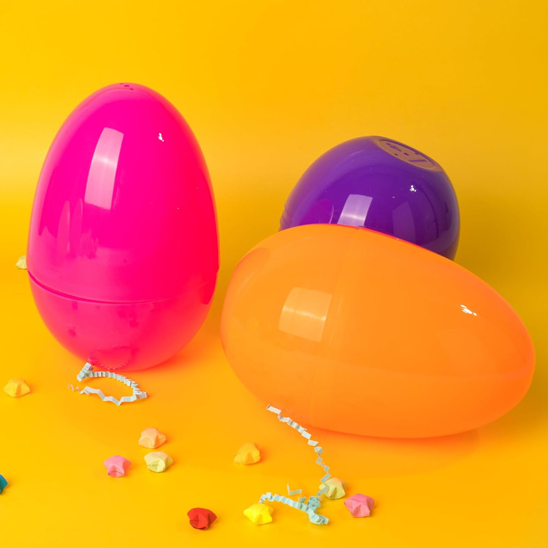 12pcs 7in Jumbo Plastic Easter Eggs Bright Solid Colors Basket Stuffers Toy Gift gallery
