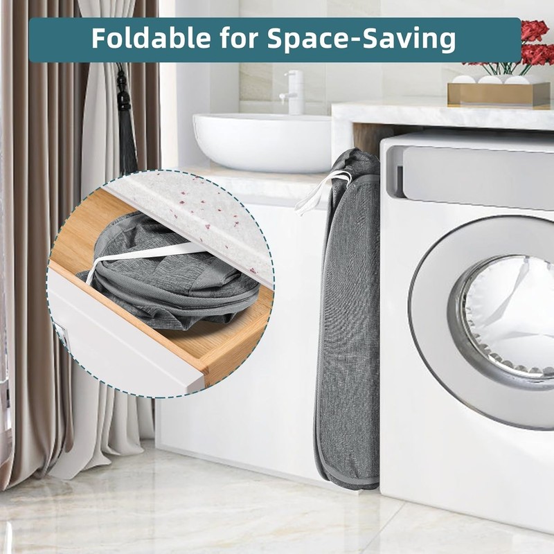 Collapsible Laundry Baskets, Tear Proof Pop Up Laundry Hamper with Dual Handl... gallery