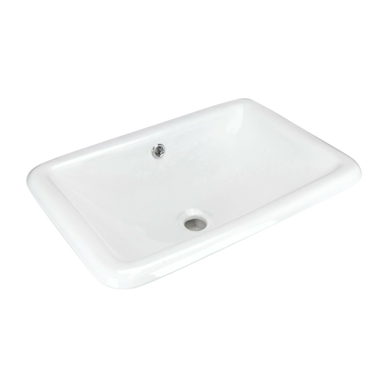 Tuba Rectangular Drop-In Bathroom Sink 21-1/2" X 14-3/4" X 7" White Porcelain gallery