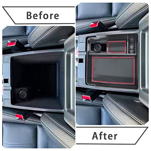 Center Console Organizer Tray Compatible with Nissan Frontier 2022 2023 Red gallery
