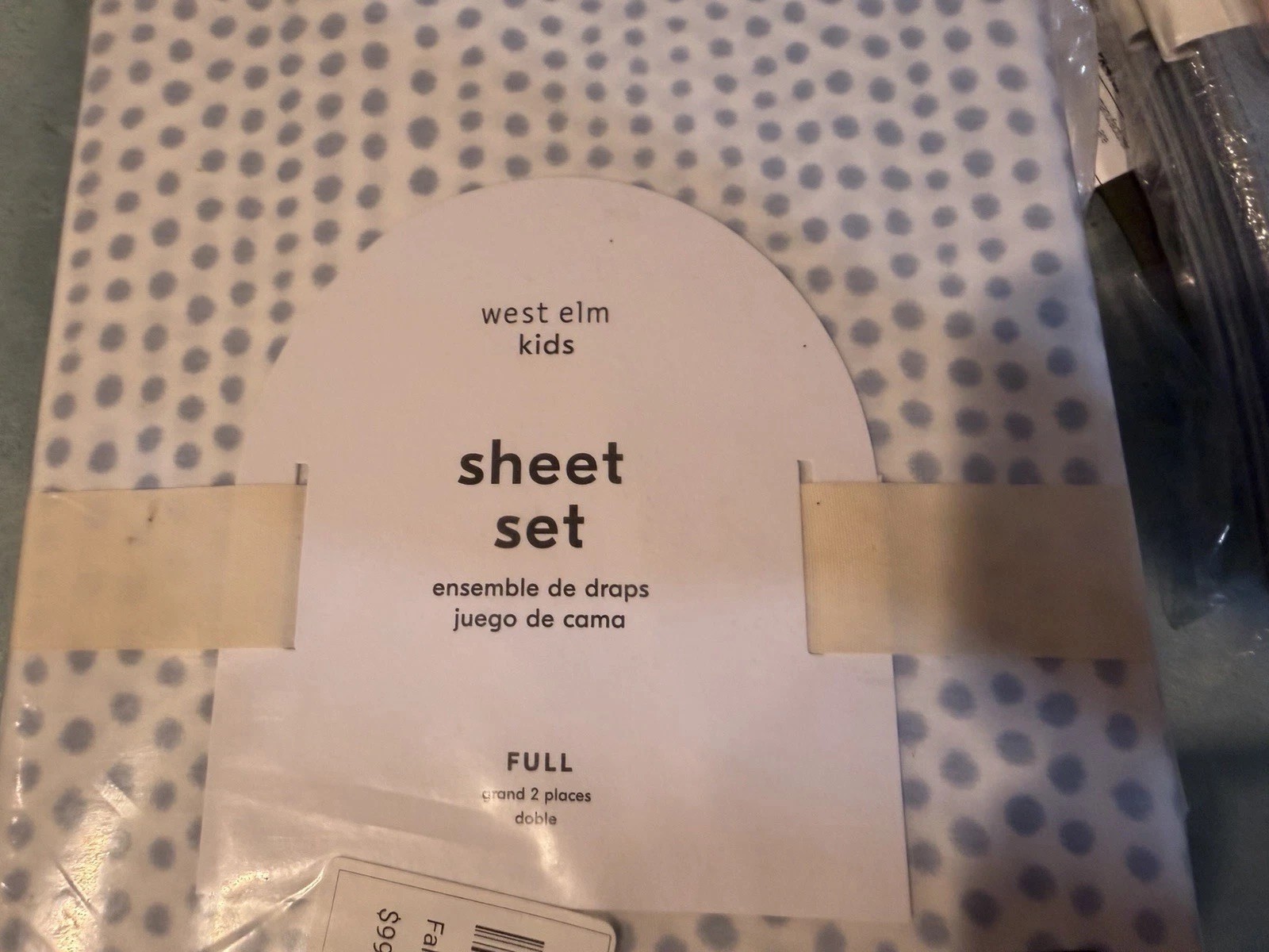 West Elm Falling Dot Sheet Set blue full New w tags gallery
