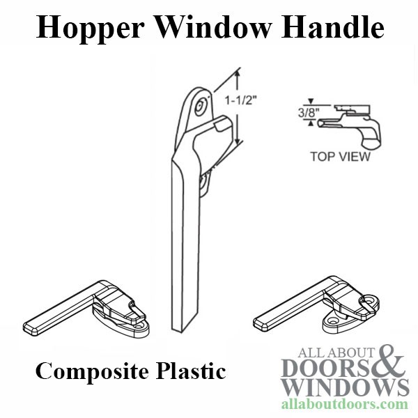 Hopper Window Handle Composite Plastic 1-1/2" Screw Holes Keller Kasson gallery