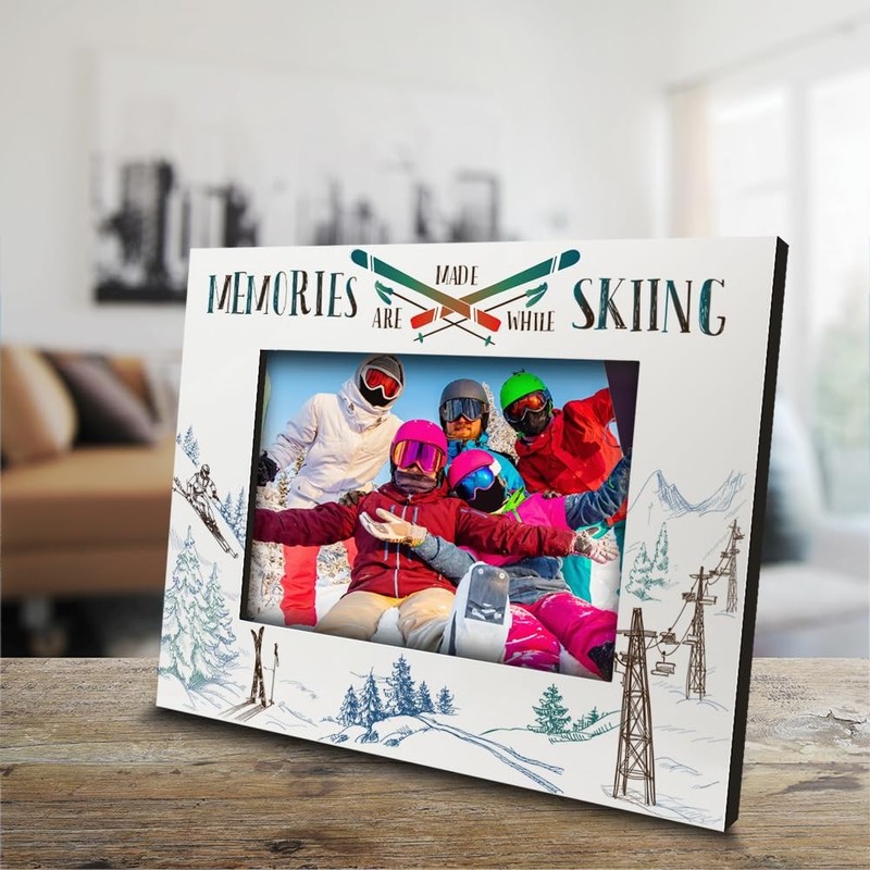 -Ski theme-Memories are Made While Skiing Picture Frame-Ski Trip-Skiing adven... gallery