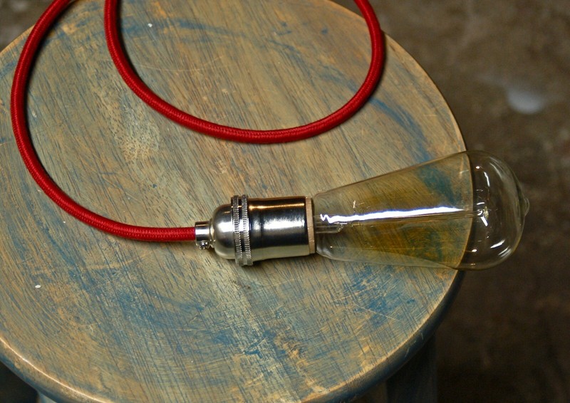 Solid Brass Light Socket, Keyless, Vintage Industrial Lamps Pendants, 6 Options gallery
