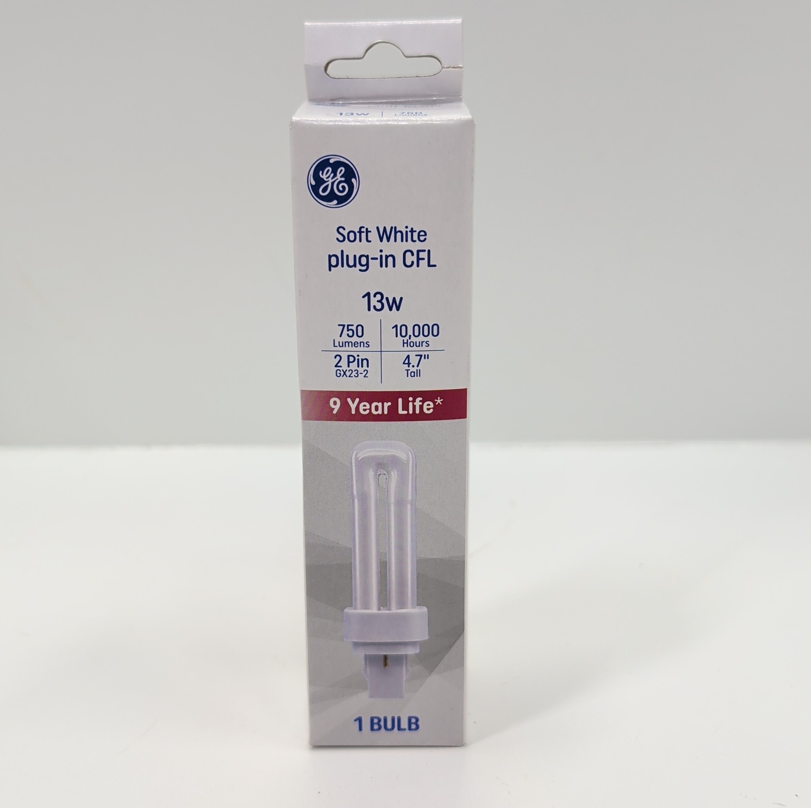 GE CFL Light Bulb 13W GX23‑2 2‑Pin Soft White 750 Lumens 10000 Hr 93130286 New gallery