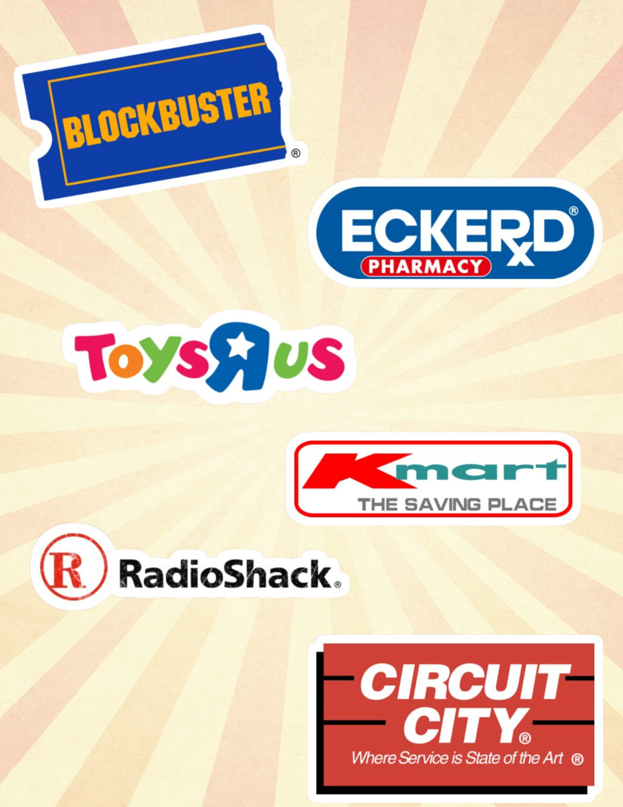 Nostalgic Retro Stores 6pc Sticker Pack gallery