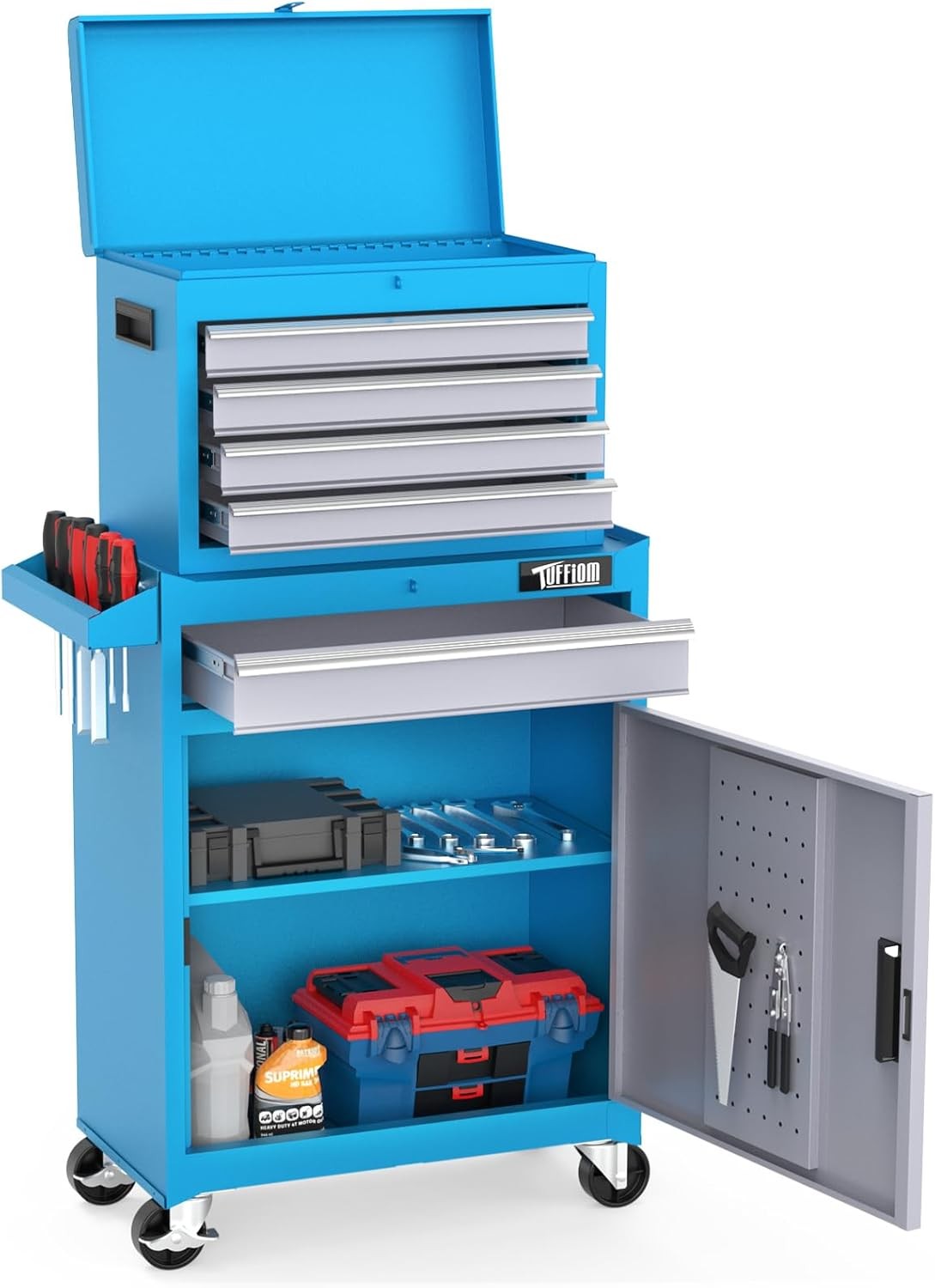 5-Drawer Rolling Tool Chest Tool Storage Cabinet with Detachable Top & Shelf gallery