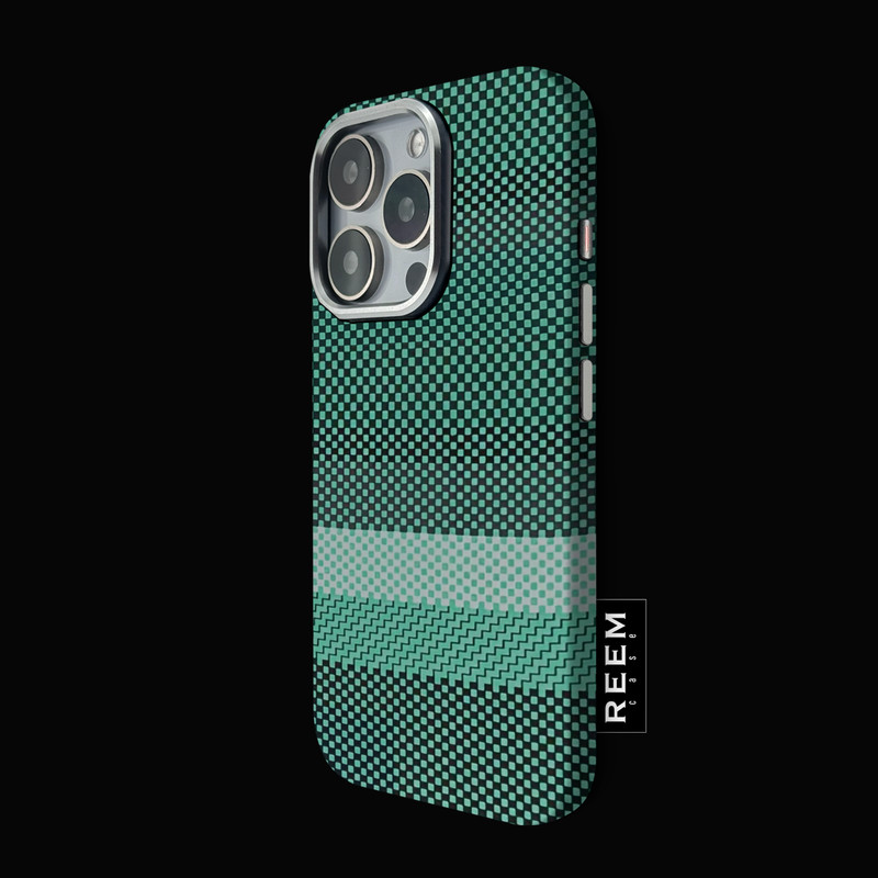 Green iPhone 15 Pro Max magsafe case, aramid fiber rugged cover iPhone 16 15 14