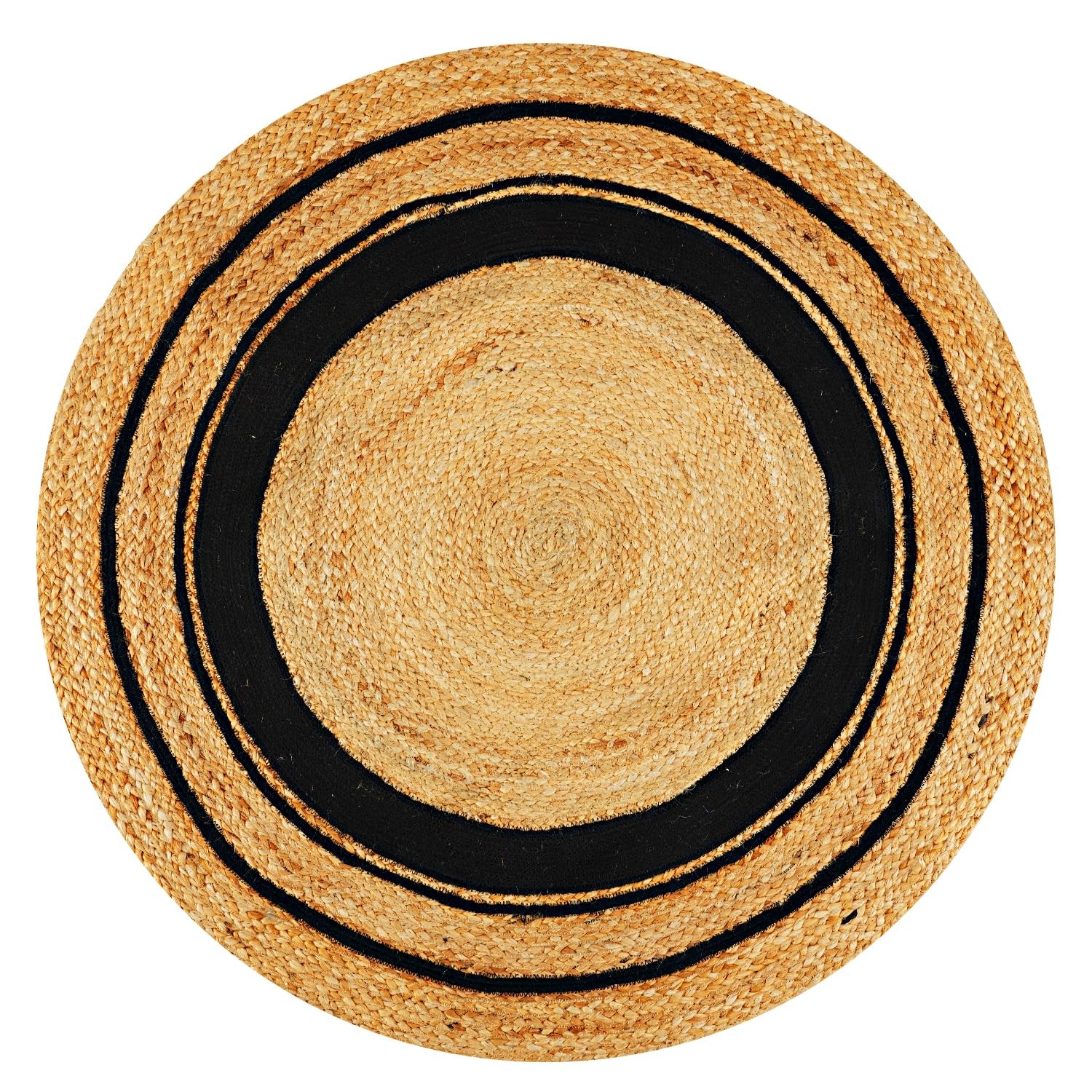 Round Jute Rug 3 ft Braided Area Mat Kitchen Living Room Bedroom Natural Beige gallery