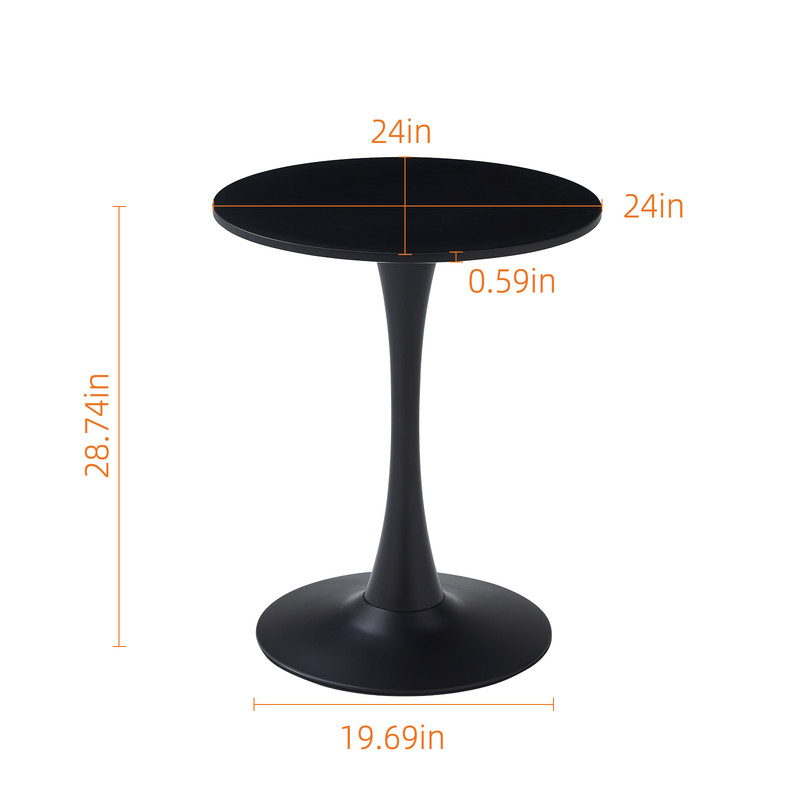 24" Round Dining Table Modern Dining Table Dining Table Home Kitchen - Black gallery