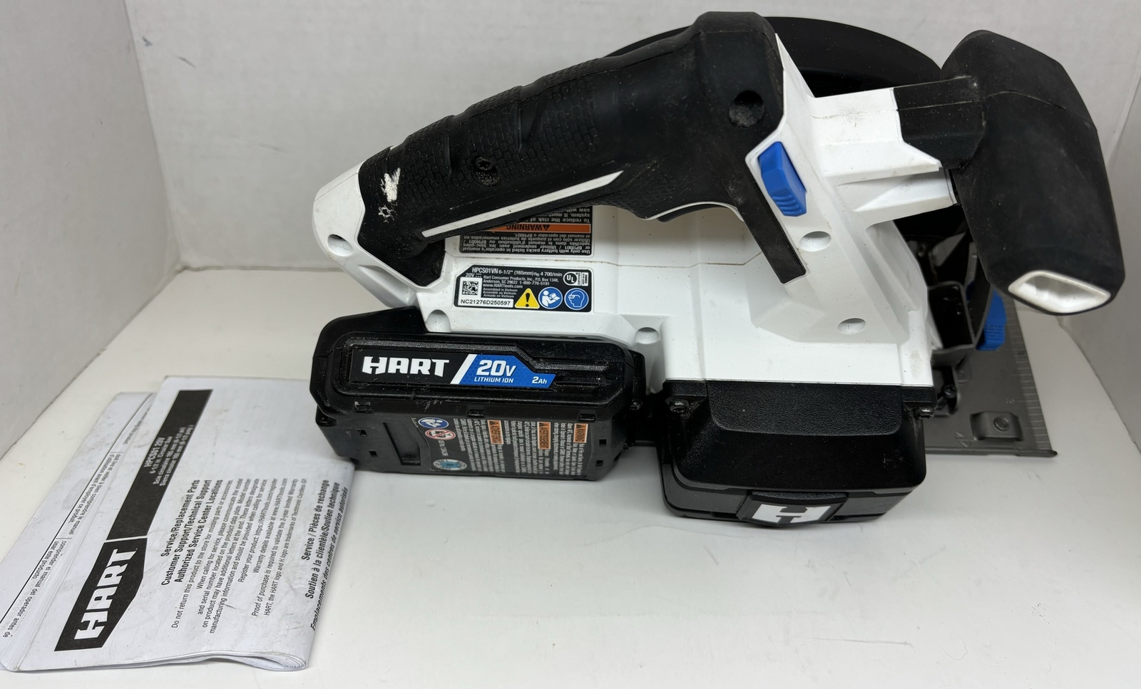 HART 20V 6-1/2" Circular Saw (HPCS01VN) w/ ONE 2Ah Battery AND Manual! gallery