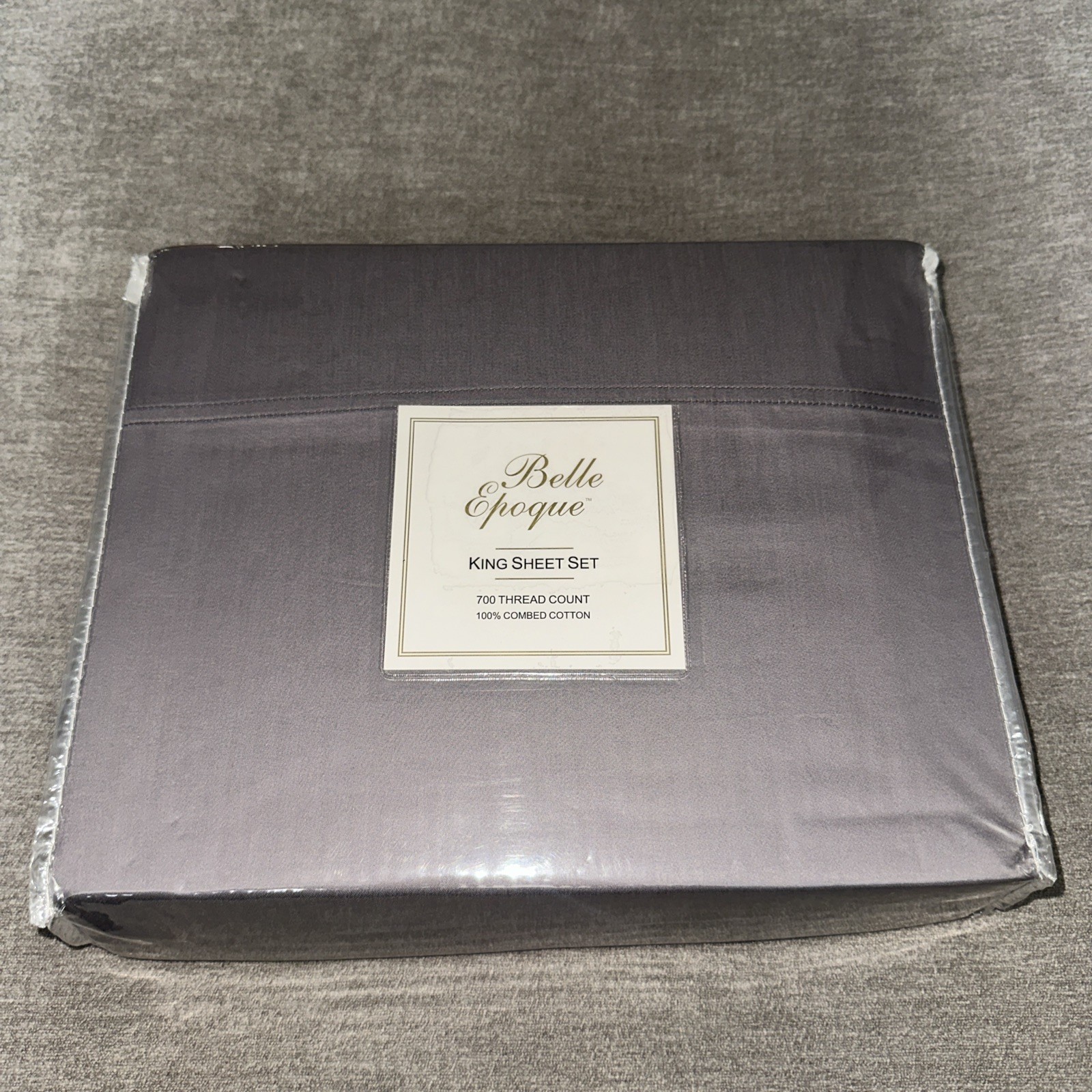 Belle Epoque 700 TC Thread Count, King Sheet Set, Frost Grey 100% Combed Cotton gallery