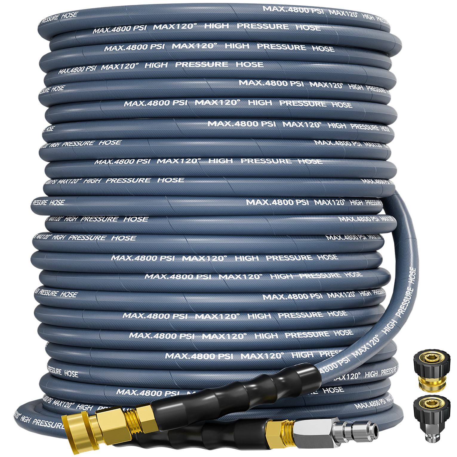 150FT 3/8" Pressure Washer Hose 4800PSI Kink Resistant Power Hose Quick Connect gallery