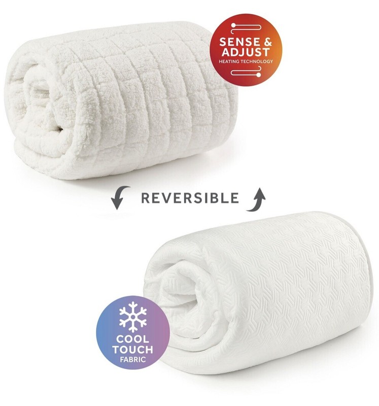SUNBEAM Queen SIZE Reversible 365 Electric Heated & Cooling Mattress Pad - NEW gallery